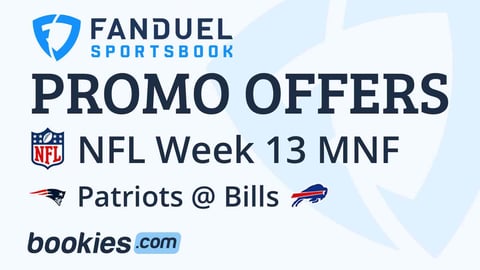 FanDuel Promo Code: Get 30/1 odds boost for MNF Week 13 Patriots vs Bills