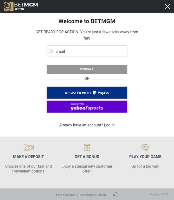 Create BetMGM Sportsbook MI Account
