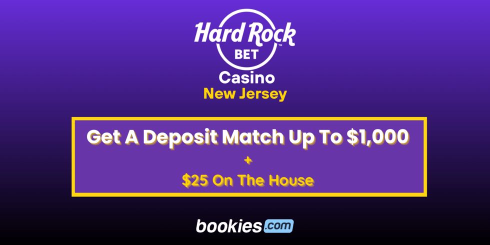 Hard Rock Bet Casino New Jersey Bonus: Get Up to $1,000 Deposit Match + $25 On The House (June 3)